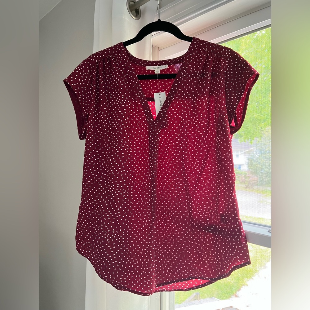 New with Tags short sleeved burgundy top